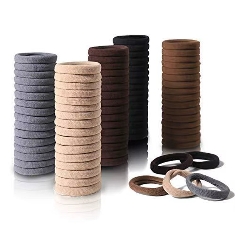 Wholesale Black Color High Elasticity Seamless Hair Rope Tie Ponytail Simple Hair Rope for Women, kids, seniors Daily Life Scrunchies