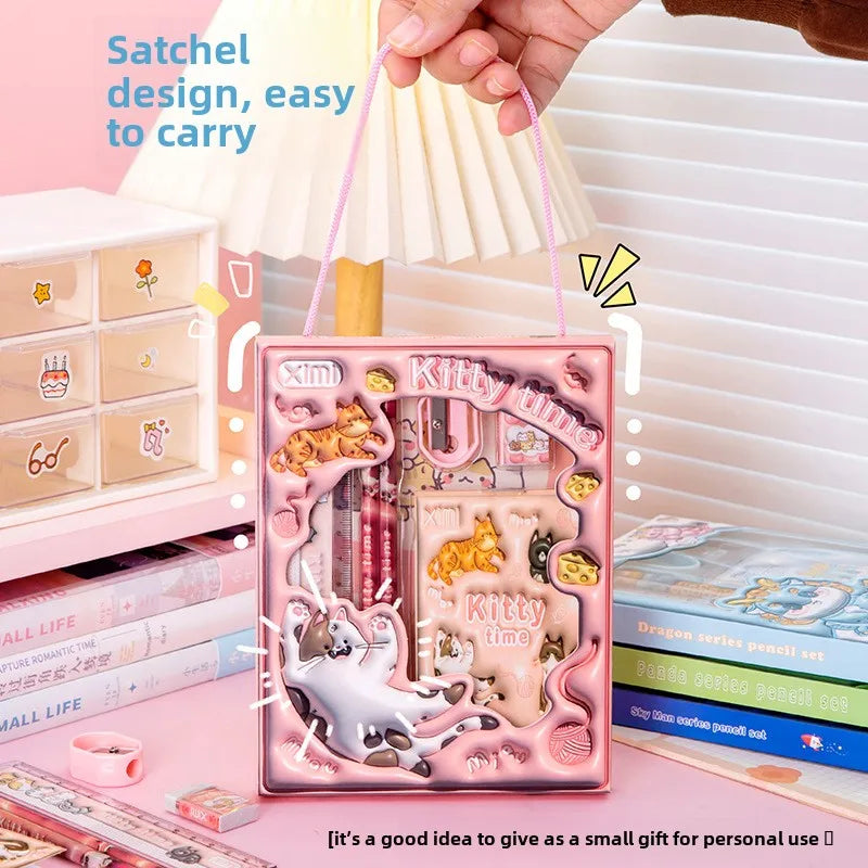 3D Cartoon Children'S Stationery Set Six-Piece Back-To-School Gift Pencil Set for Elementary School Students