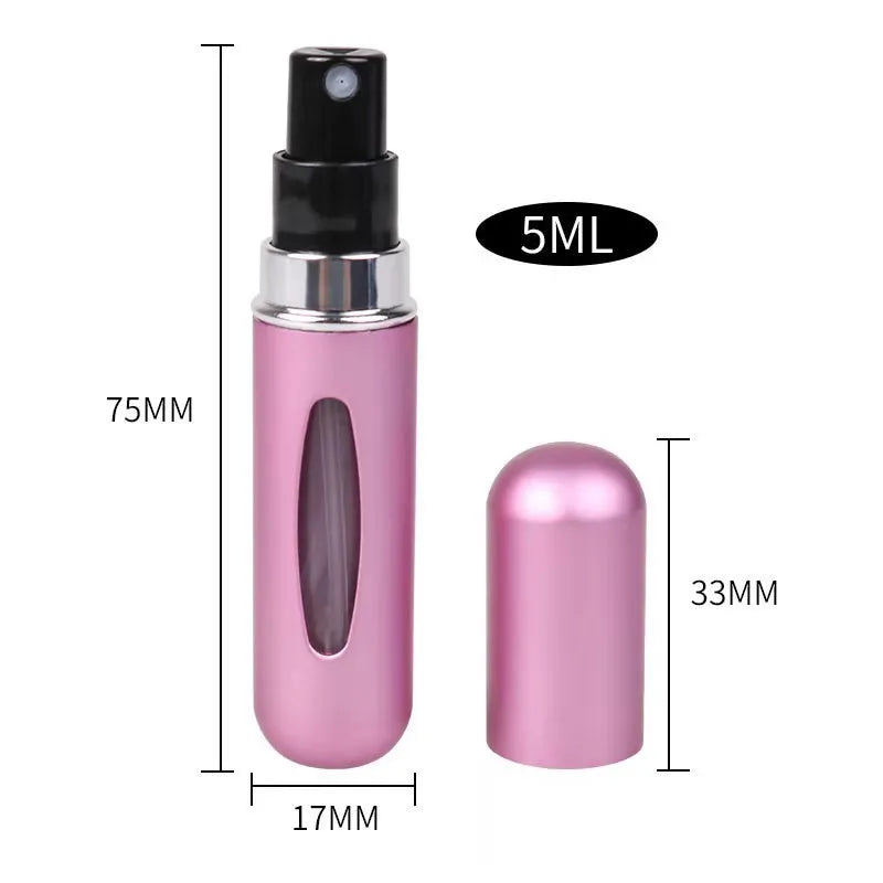 5ml Portable Mini Perfume Refill Bottle - Refillable Spray Atomizer for Travel and Cosmetic Use