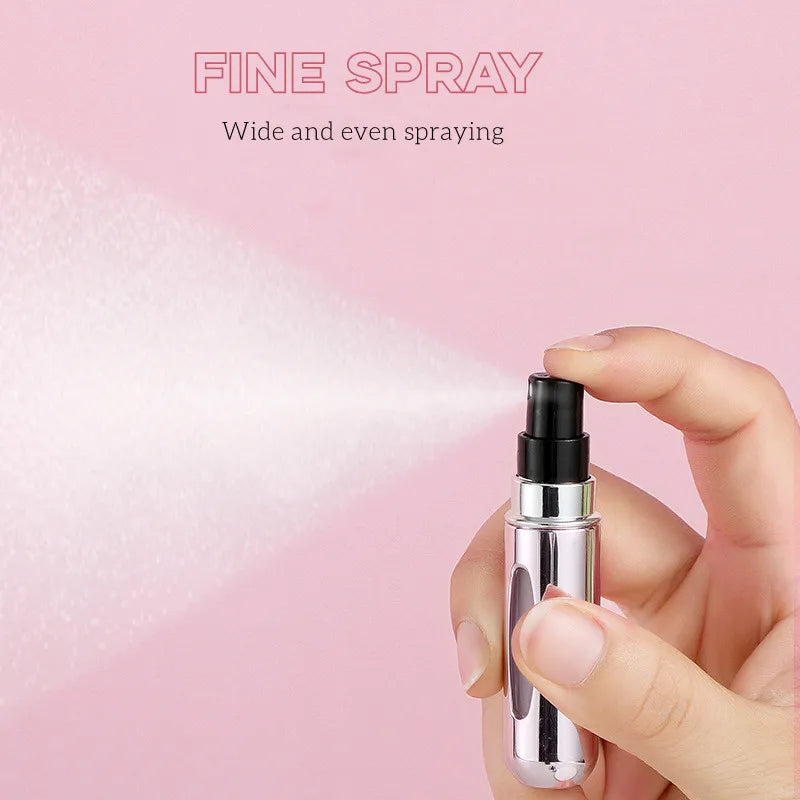 5ml Portable Mini Perfume Refill Bottle - Refillable Spray Atomizer for Travel and Cosmetic Use